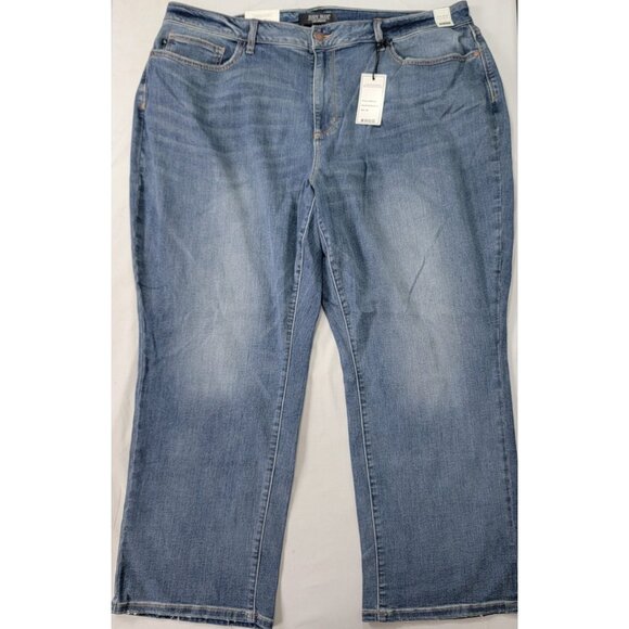 Jude Blume Women's Blue Denim Jeans Straight Fit High Waist NEW 22 W #8602 - Picture 1 of 11